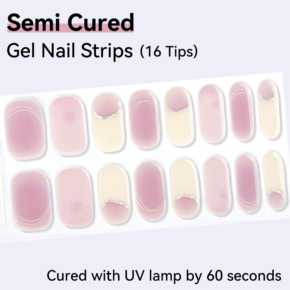 Full Cover Adhesive - 16Tips Stiker Kuku Gel Semi-Cured Hari