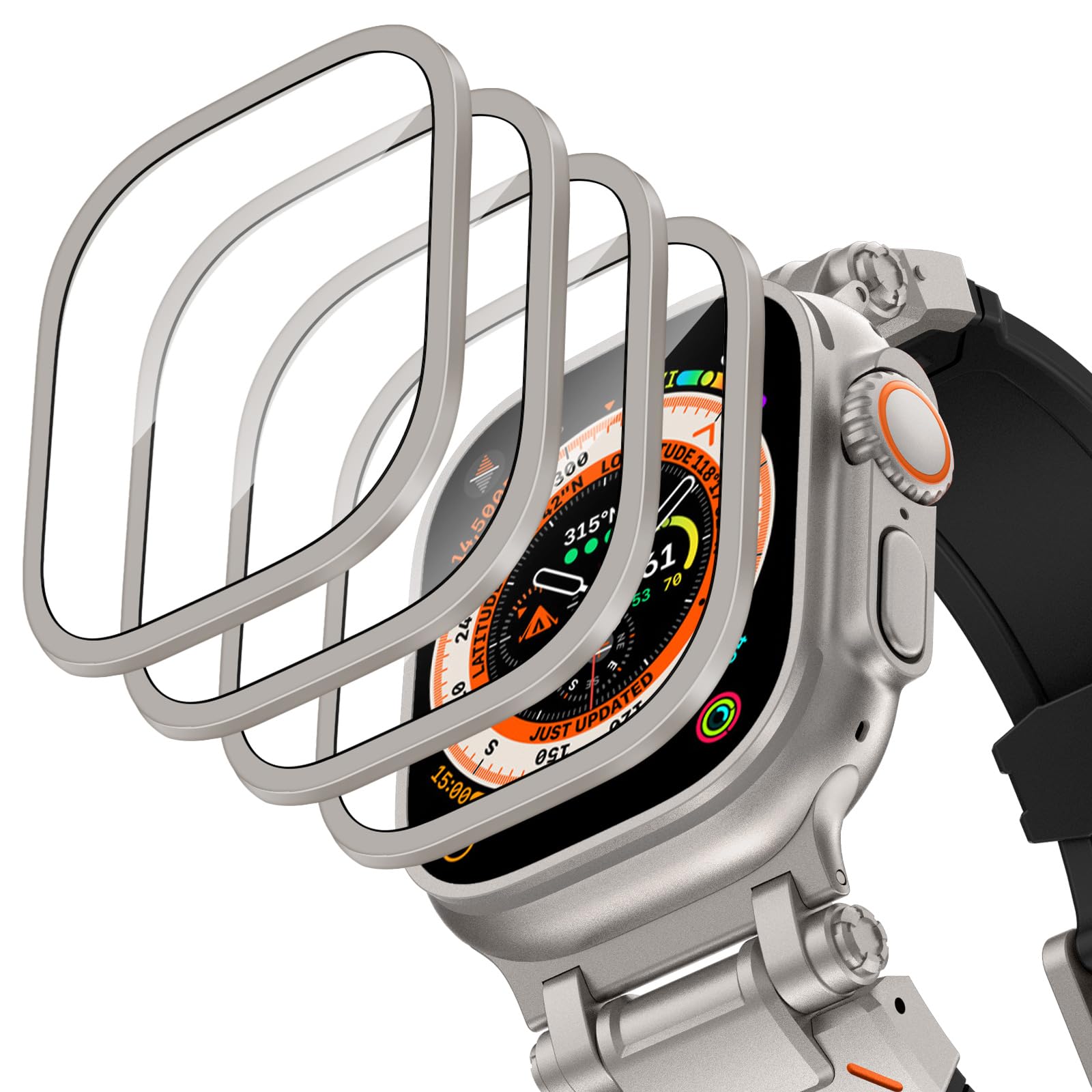Smartwatch Screen Film - Casing Aloi Aluminium + Kaca Tempered